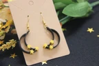 Crescent Moon Earrings with Stars - 3D Printed Jewelry