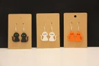 Personalized Cute Cat Earrings – Customizable Cat Jewelry