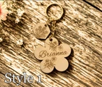 Personalized Wooden Flower Keychain with Custom Engraving