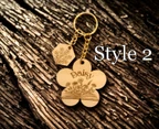 Personalized Wooden Flower Keychain with Custom Engraving