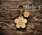 Personalized Wooden Flower Keychain with Custom Engraving