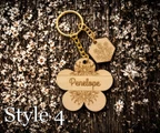 Personalized Wooden Flower Keychain with Custom Engraving