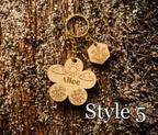 Personalized Wooden Flower Keychain with Custom Engraving