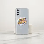 Stay Happy Retro 3D Quote Sticker