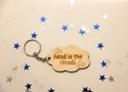Wooden Cloud Keychain - Head in the Clouds Design
