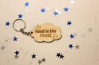 Wooden Cloud Keychain - Head in the Clouds Design