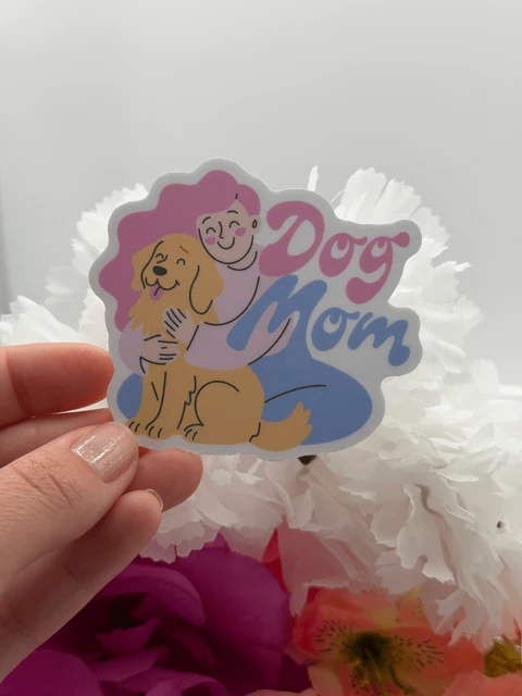 Cute Dog Mom Vinyl Sticker