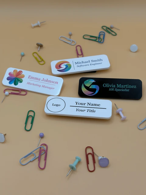 Personalized Acrylic Name Badge with Logo