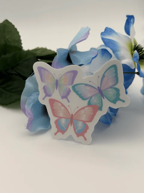 Pastel Butterfly Trio Vinyl Sticker