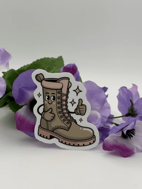 Cute Kawaii Combat Boot Vinyl Sticker