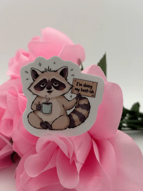 Cute Raccoon Best-ish Vinyl Sticker