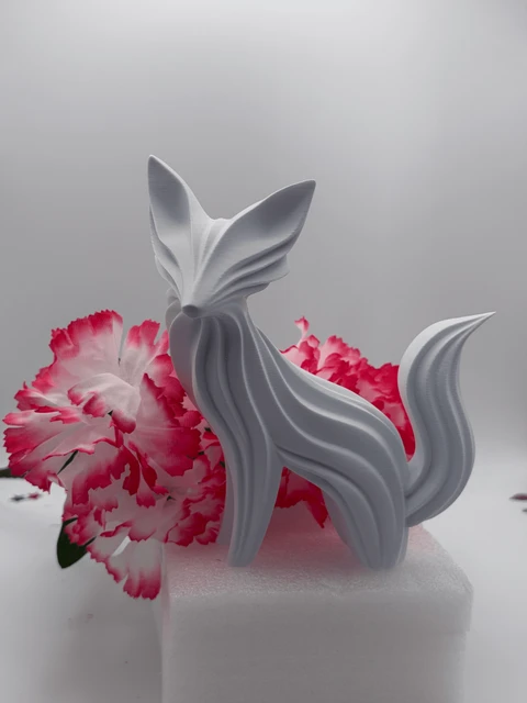 Abstract Flowing Fox Sculpture - Modern Organic Wave Art 3D Print Decor