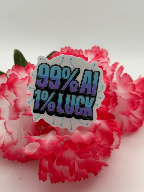 Funny AI Sticker - Artificial Intelligence Vinyl Die Cut Laptop Decal, Tech Humor Coder Gift Sticker