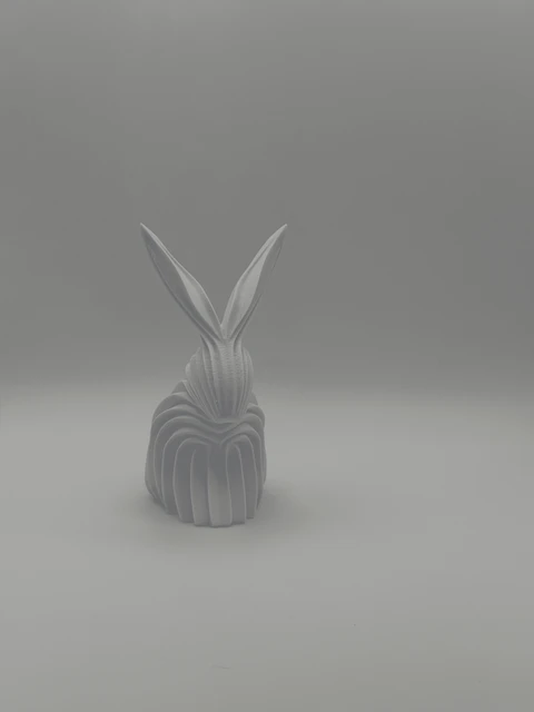 Modern Rabbit Art 3D Printed Sculpture