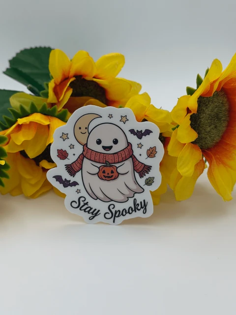 Cute Ghost Halloween Sticker Stay Spooky Decal