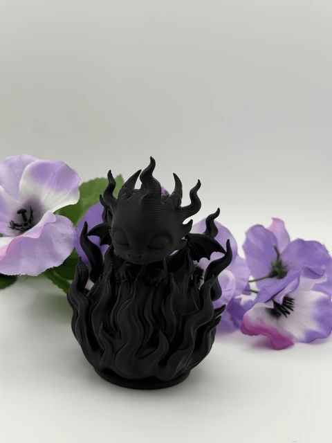 Gothic Dragon Flame Figurine 3D Printed PLA Decor