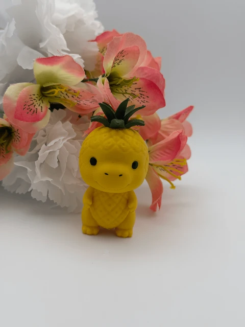 Pineapple Dino 3D Printed Figure - Hand-Painted PLA Collectible