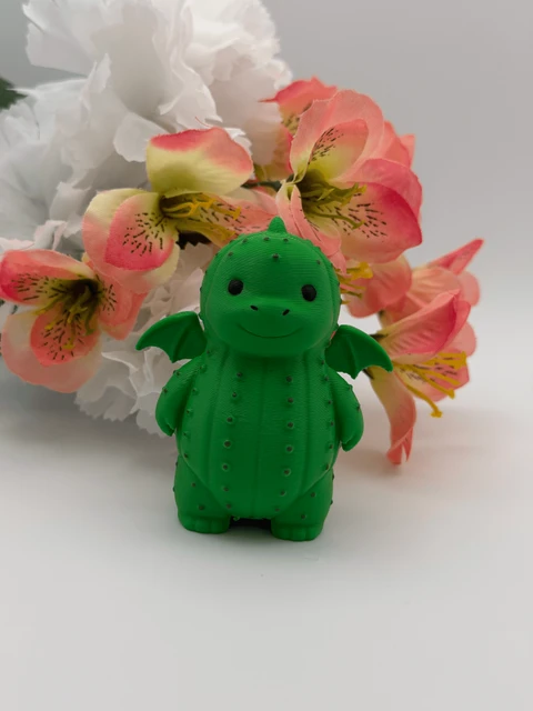 Cactus Dino Figurine - Hand-Painted 3D Printed PLA