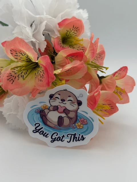 Cute Otter You Got This Vinyl Sticker