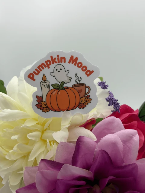 Pumpkin Mood Ghost Vinyl Sticker