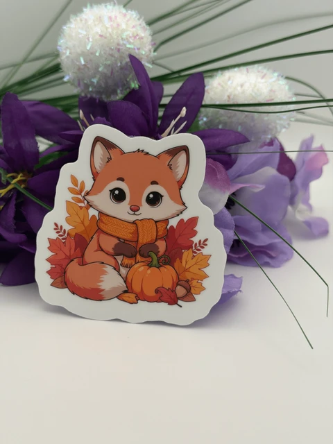 Cute Autumn Fox Vinyl Sticker