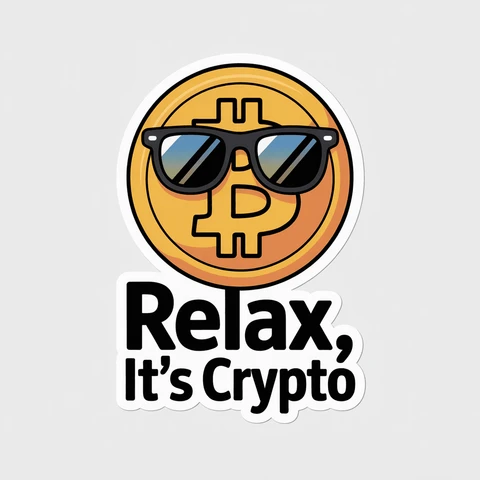 Cool Bitcoin Sunglasses Relax Crypto Sticker