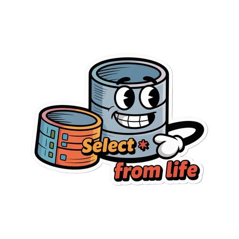 Funny SQL Database Cartoon Vinyl Sticker