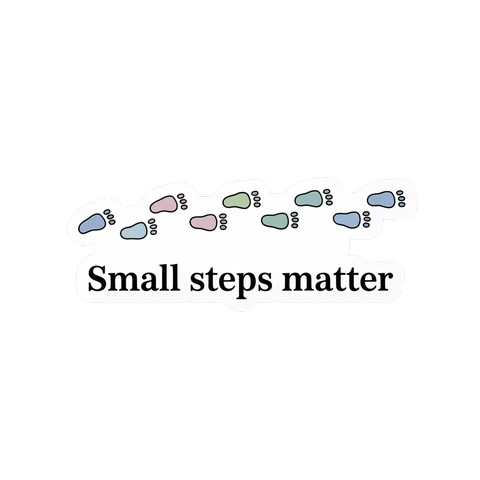 Inspirational Small Steps Matter Footprints Sticker