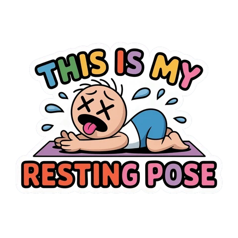 Funny Resting Pose Cartoon Sticker