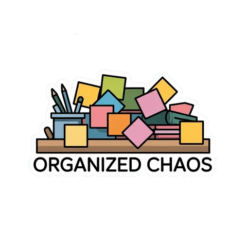 Organized Chaos Desk Vinyl Sticker