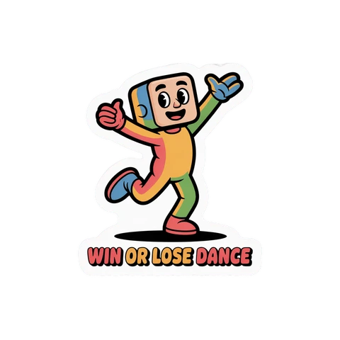 Colorful Win or Lose Dance Character Sticker