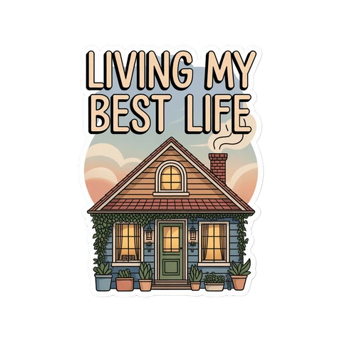 Living My Best Life Cozy Cottage Sticker
