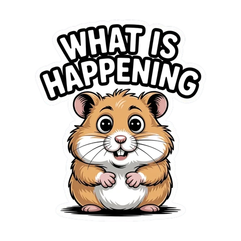 Cute Hamster What Is Happening Sticker