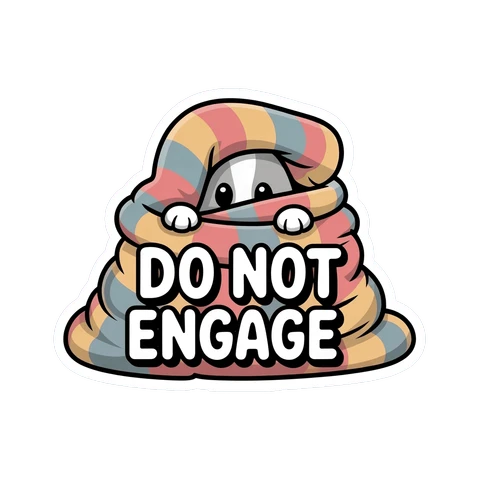 Cute Do Not Engage Cozy Blanket Sticker