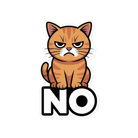 Grumpy Cat NO Text Vinyl Sticker