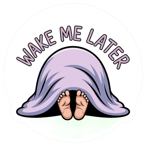 Cozy Wake Me Later Blanket Vinyl Sticker