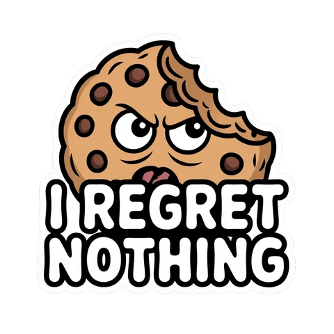 Funny Cookie with Attitude Vinyl Sticker