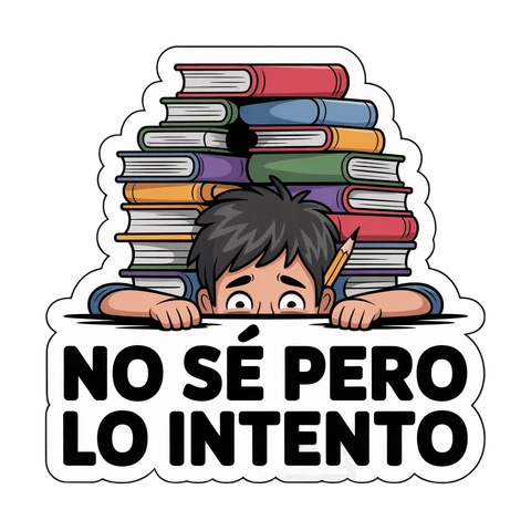 Funny Student Book Stack Spanish Quote Sticker