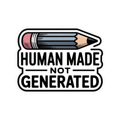 Human Made Not Generated Pencil Sticker