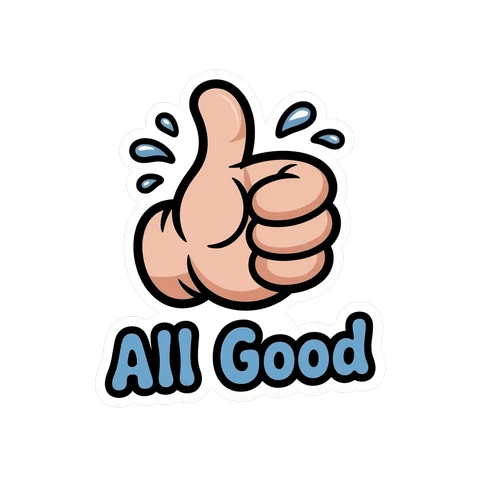 Thumbs Up All Good Cartoon Sticker