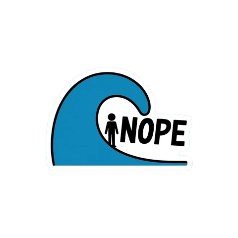 Funny Wave Nope Vinyl Sticker