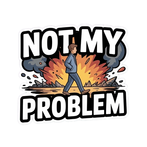 Funny Not My Problem Explosion Sticker
