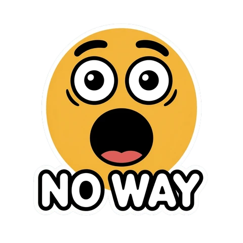 Surprised Emoji No Way Sticker