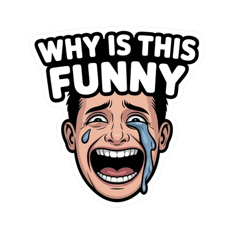 Funny Crying Face Meme Vinyl Sticker
