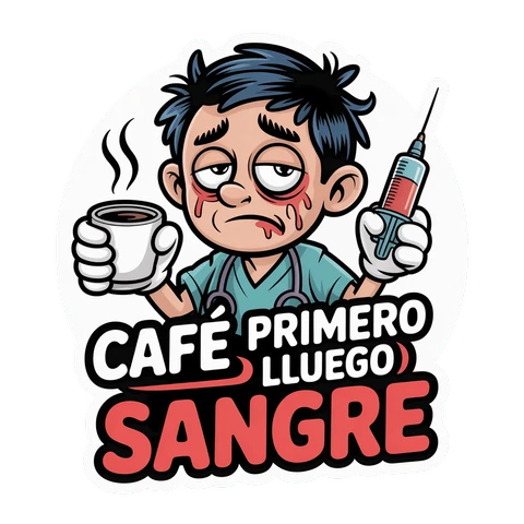Funny Nurse Coffee First Vinyl Sticker