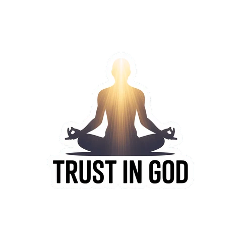 Meditative Silhouette Trust In God Sticker