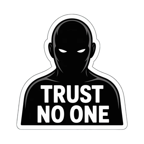 Trust No One Mysterious Silhouette Sticker