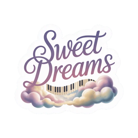 Sweet Dreams Piano Cloud Vinyl Sticker