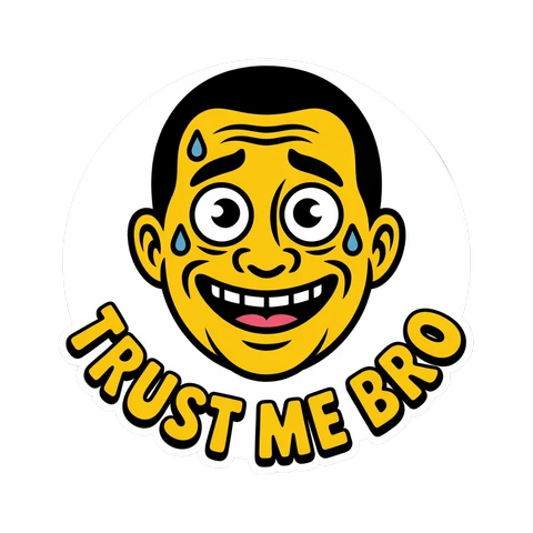 Funny Trust Me Bro Yellow Emoji Sticker