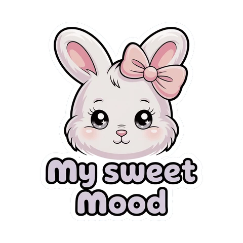 Cute Bunny My Sweet Mood Sticker